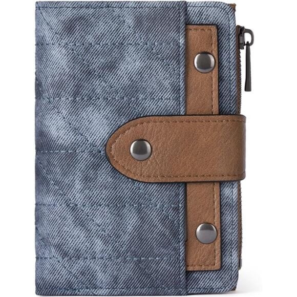 Small Wallet for Women Leather Bifold Multi Mini Card Holder Organizer - Picture 1 of 6
